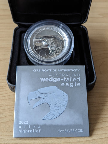 2022 Perth Mint 5oz Wedge-Tailed Eagle Silver Ultra High Relief