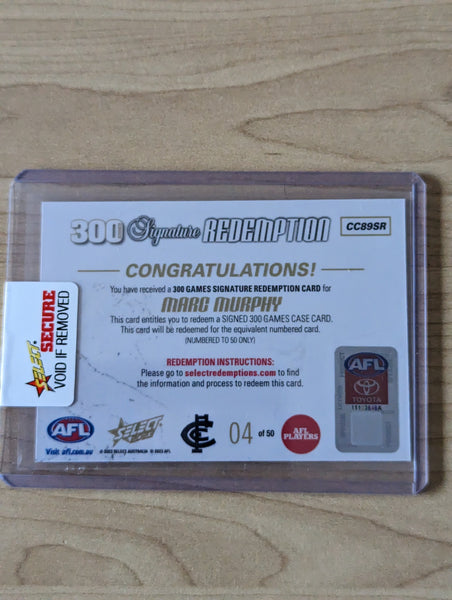 2023 AFL Footy Stars 300 Game Case Signature Marc Murphy Carlton