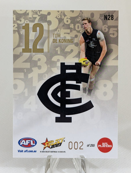 2023 AFL Footy Stars Numbers Tom De Koning Carlton