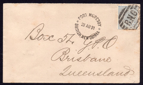 British New Guinea, Papua Queensland 2d Blue on 1891 Cover from Port Moresby