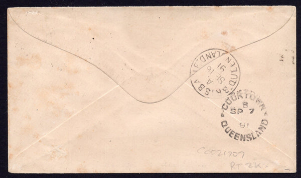 British New Guinea, Papua Queensland 2d Blue on 1891 Cover from Port Moresby
