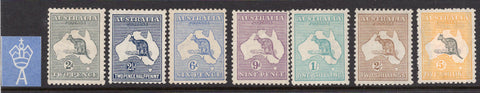 Australia SG 24/30 Kangaroos 2nd Watermark Set MLH animals map