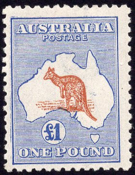 Australia SG 44a One Pound Kangaroo 3rd Watermark Mint Lightly Hinged