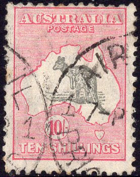 Australia C of A Watermark 10/- Kangaroo Used SG 136