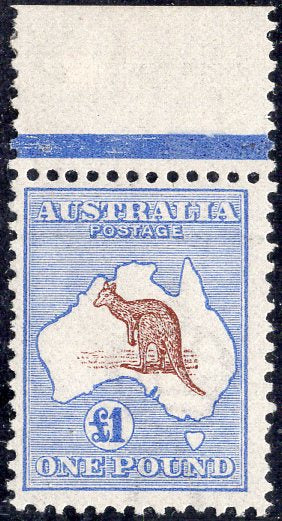 Australia SG 15 £1 Brown & Blue Kangaroo 1st Wmk MUH Stamp