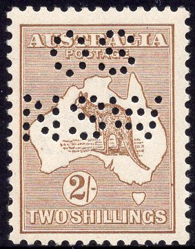 Australia SG 29 2/- Brown Kangaroo 2nd Wmk Perf OS NSW Mint Stamp