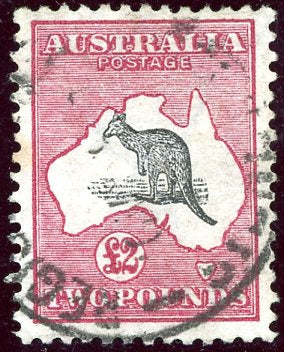 Australia SG 16 £2 Kangaroo on Map Fine Used