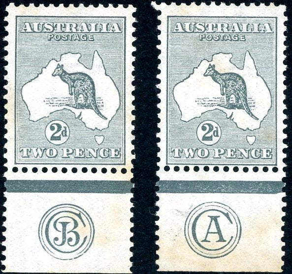 Australia SG 3 2d Two Pence Monograms JB and CA 1st Watermark