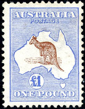 SG 15 £1 One Pound Kangaroo on Map 1st Wmk Superb MUH Stamp