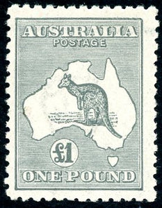 Australia SG 75 £1 One Pound Grey Kangaroo MUH