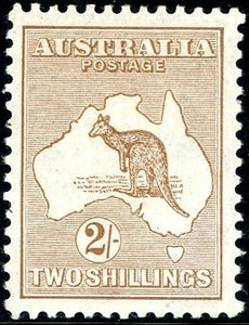 Australia SG 29 2/- Brown Kangaroo 2nd Watermark . Superb MLH
