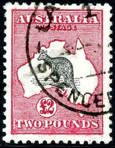 Australia SG 45a £2 Kangaroo animal 3rd Watermark Unique KISS PRINT on WA Coast,