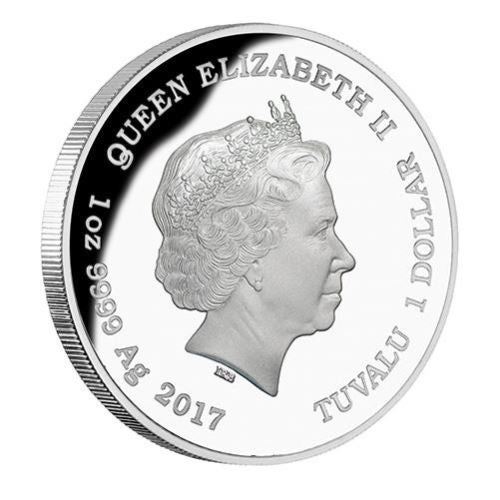 Tuvalu 2017 Remarkable Reptile Saltwater Crocodile 1oz 999 Silver Proof Coin Box Cert