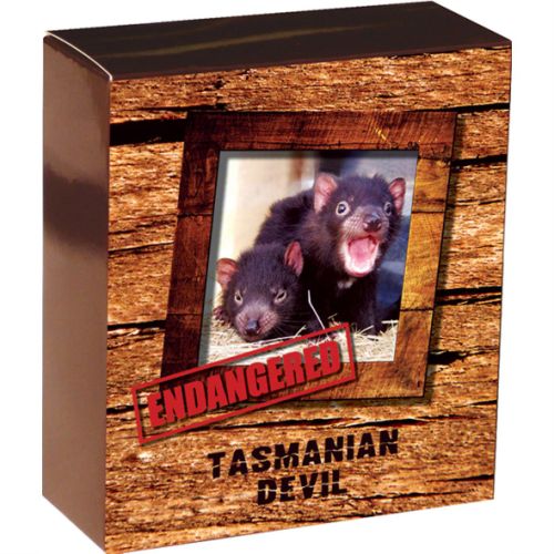 Tuvalu  Australia 2013 Endangered and Extinct Series Tasmanian Devil 1oz 999 Silver Proof Coin Box Cert