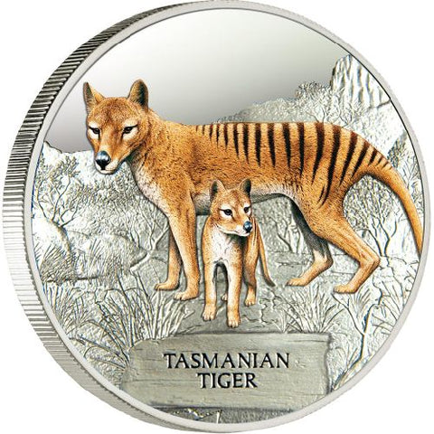 Tuvalu 2011 Endangered and Extinct Series Tasmanian Tiger 1oz 999 Silver Proof Coin Box Cert