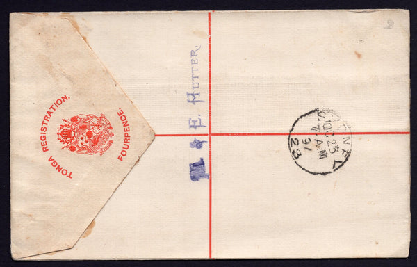 Tonga Toga 1897 Registered Envelope sent to Sydney