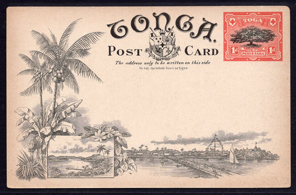 Tonga Toga 1d Stamp The Orange Groves of Tonga Postcard Mint