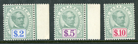 Sarawak Malayan SG21a-21c Unissued $2, $5 and $10, unmounted mint, superb