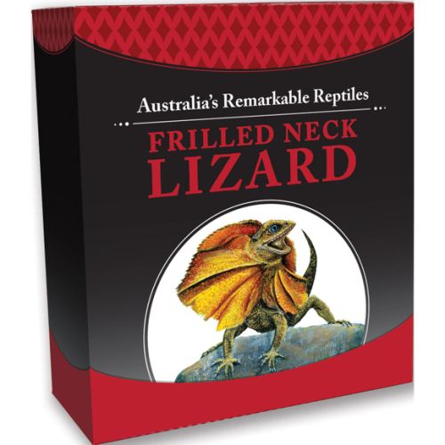 Tuvalu 2013 Remarkable Reptiles Frilled Neck Lizard 1oz 999 Silver Proof Coin Box Cert