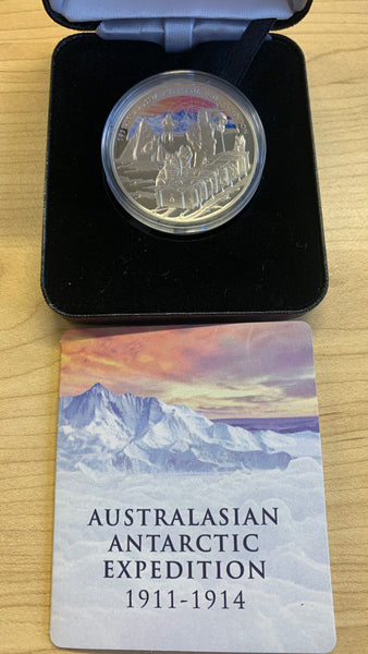 Tokelau Islands 2014 Australian Antarctic Anniversary Expedition 1oz .925 Silver Proof Coin Box Cert
