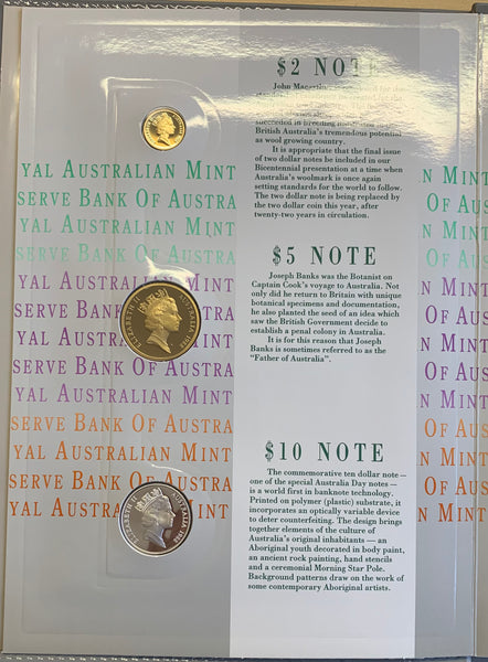 Australia 1988 Bicentennial Coin & Note Collection