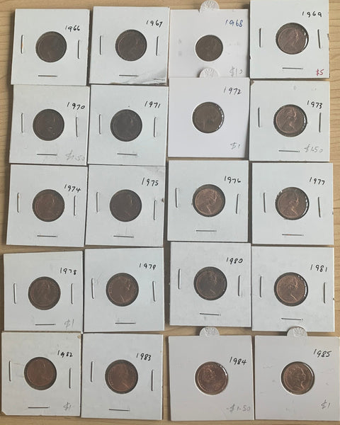 Australian 1966-1985 1c Coin Collection