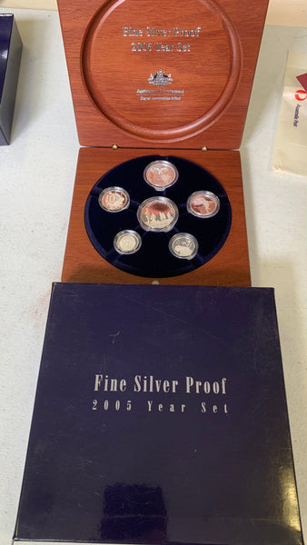 Australia 2005 Royal Australian Mint Fine Silver Proof Year Set of 6 Coins
