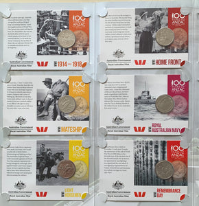 Australia 2014 Royal Australian Mint 20c Anzacs Remembered 20 cents coin collection