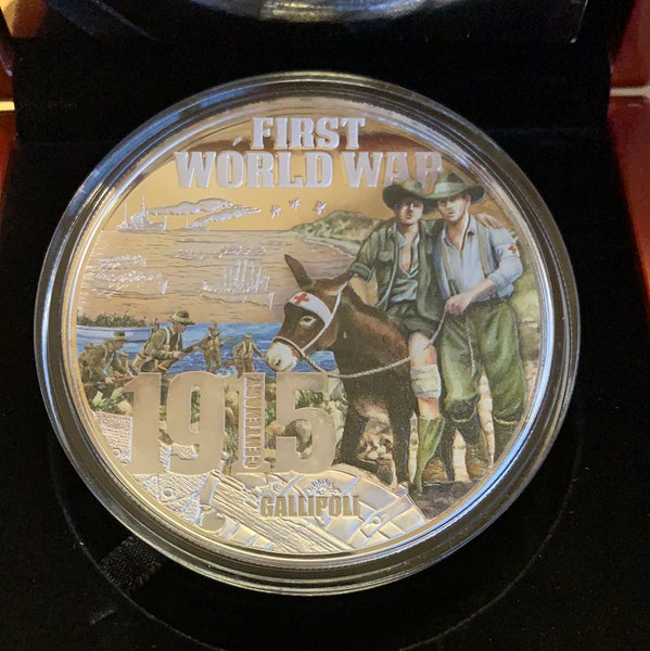 2015 First world War Series - Gallipoli 5oz 999 Silver Coin Box Cert