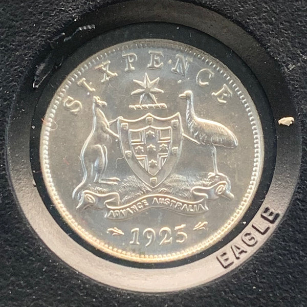 AUSTRALIA 1925 6d Sixpence PCGS MS63 Rare