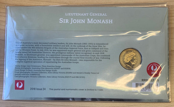 2018 $1 Lieutenant General Sir John Monash PNC