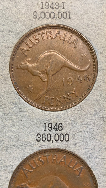 Australia Push In Dansco Penny Album Complete Penny Set Excluding 1930
