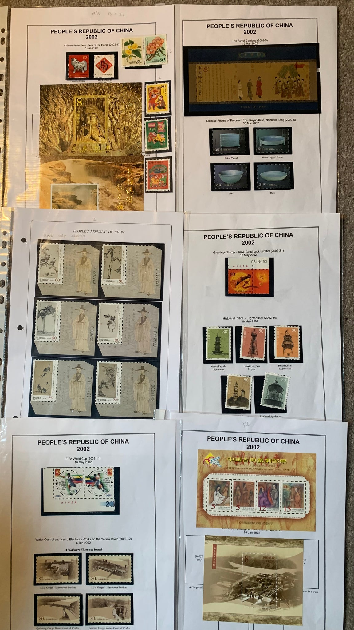 PRC China 2002 Sets and Miniature Sheets Unmounted Mint Collection.
