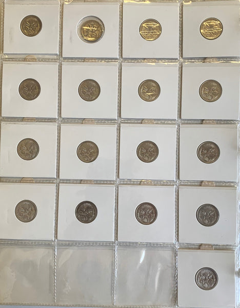 Australian 1966-2002 5c Uncirculated Coin Collection