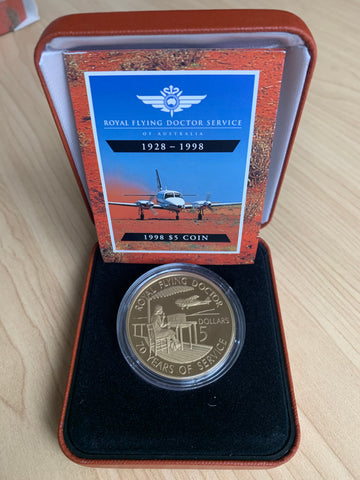 Australia 1998 Royal Australian Mint Royal Flying Doctor $5 Proof Coin