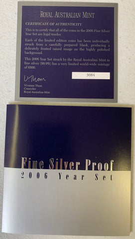 Australia 2006 Royal Australian Mint Fine Silver Proof Year Set of 8 Coins