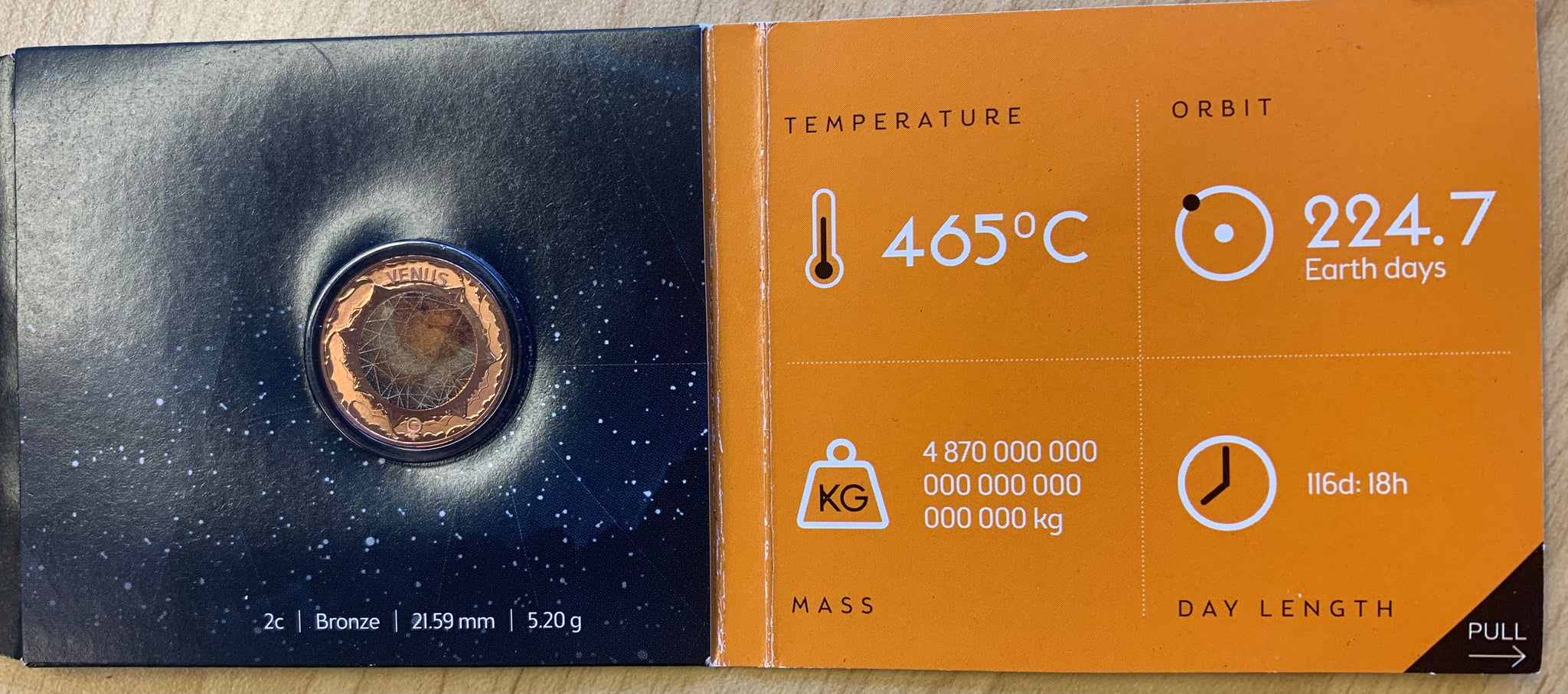 Australia 2017 Royal Australian Mint Planetary 2c Two Cents  'Venus' Coin