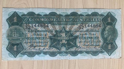 Australia 1927 £1 Banknote Riddle/Heathershaw R26 VF