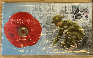 2018 Remembrance Armistice PNC with Coloured $2 coin