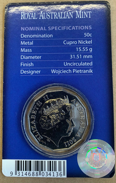 2011 Australia 50c Fifty Cents Uncirculated Coin 60th Anniversary of National Service
