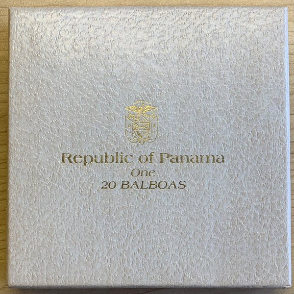 Panama 1974 20 Balboas 92.5% Silver Proof Coin