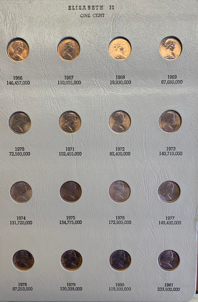 Australia 1966 - 1991 One cent & Two Cents 1c & 2c Uncirculated Coin Collection in Dansco Supreme Album