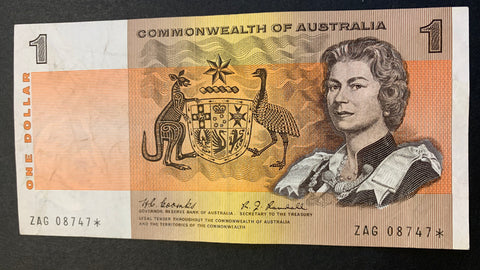 R72s Commonwealth Of Australia Rare Coombs/Randall $1 Star Note