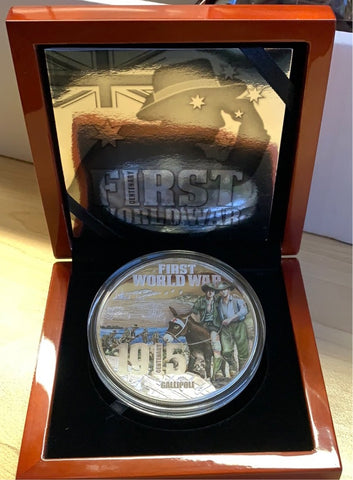 2015 First world War Series - Gallipoli 5oz 999 Silver Coin Box Cert