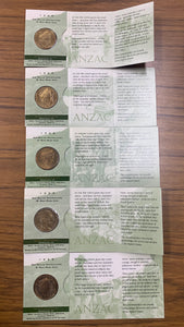 Australia 1999 Royal Australian Mint $1 The  Last Azacs Uncirculated Coins A, B, C, M & S mintmarks in RAM folders