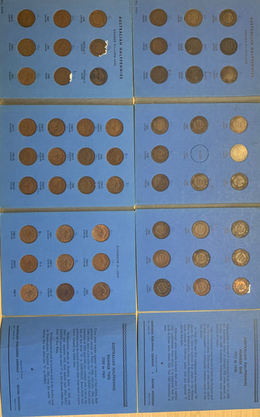 Australia Half Penny  ½d Halfpenny complete Set Excluding 1923 in Whitman albums