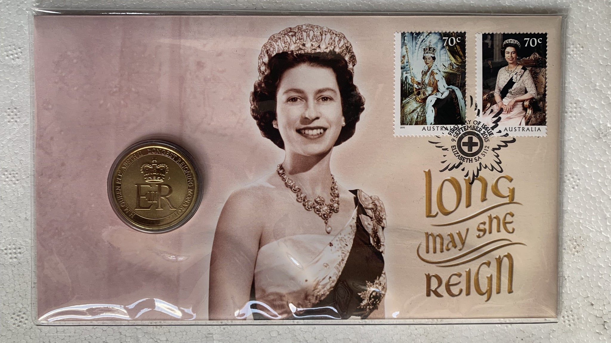 2015 $1 Australian Queen Elizabeth "Long May She Reign" PNC