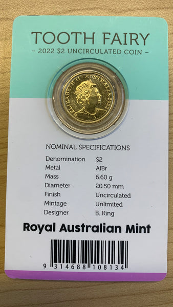 2022 Royal Australian Mint $2 Tooth Fairy Uncirculated Coin
