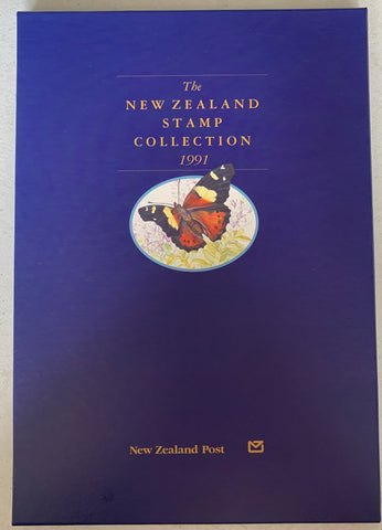 New Zealand 1991 Post Office Year Book containing all the different simplified stamps issued that year