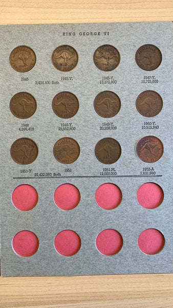 Australia Half Penny  ½d Halfpenny complete Set Excluding 1923 in Dansco Album